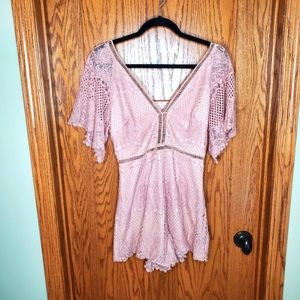 Pink Lace Romper